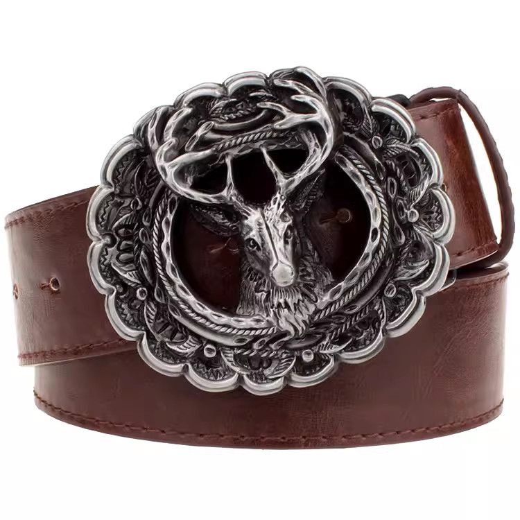 Designer Vibe Vintage Belt Riveted Belts Menswear Accessories Size ONE SIZE - 2 Thumbnail