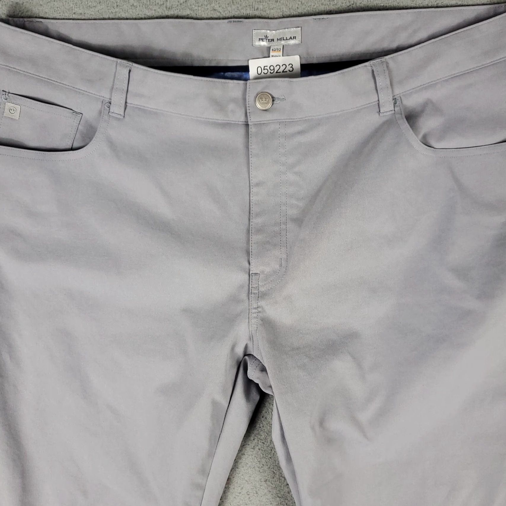 Peter Millar Peter Millar Gray Chino Pants Mens 40x27 5-Pocket Regular Fit Microfiber Size US 40 / EU 56 - 2 Thumbnail
