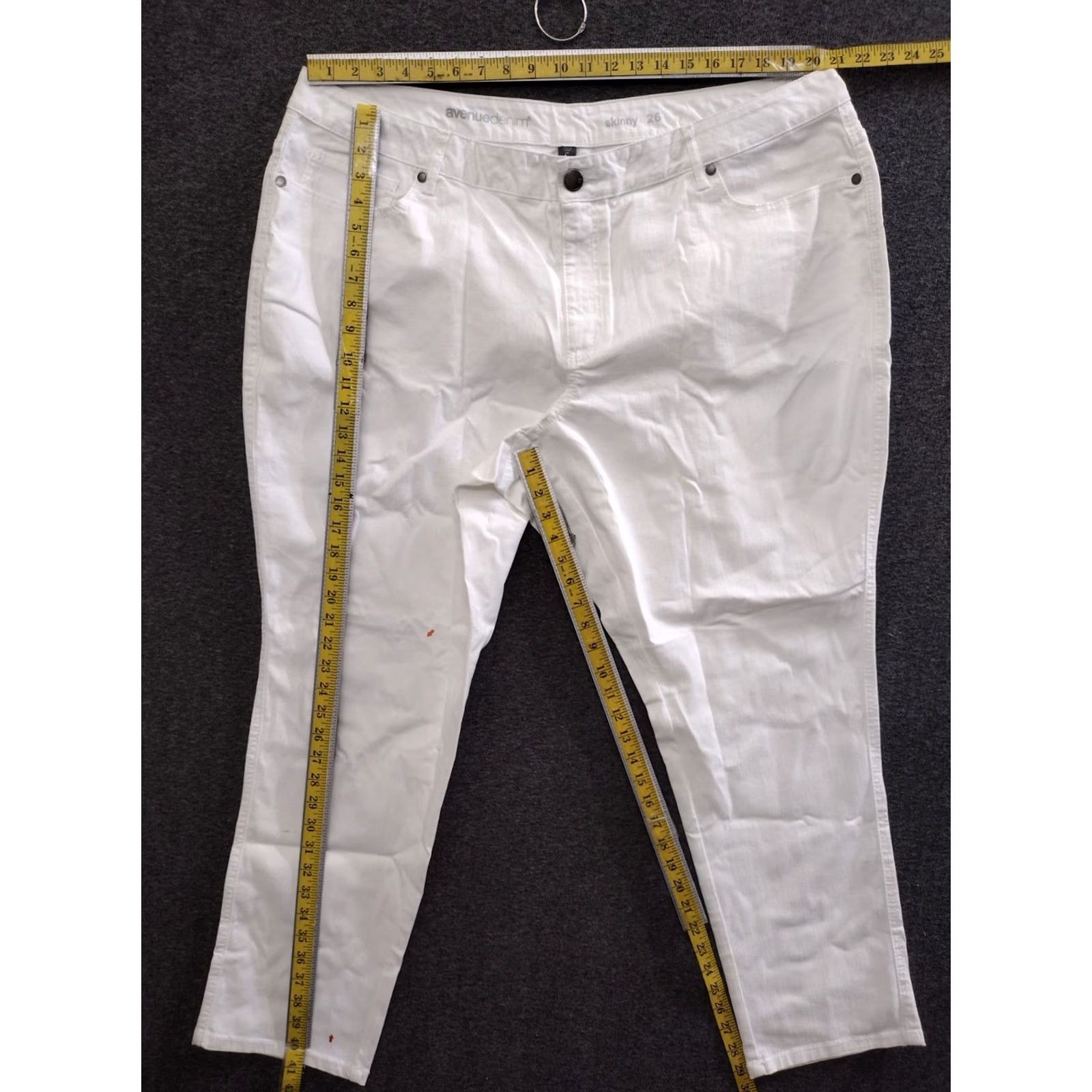 Avenue Avenue Jeans Women's White Tapered Skinny 26 Denim 5-Pocket Stretch High Rise Jeans Size 26" / US 2 / IT 38 - 4 Thumbnail