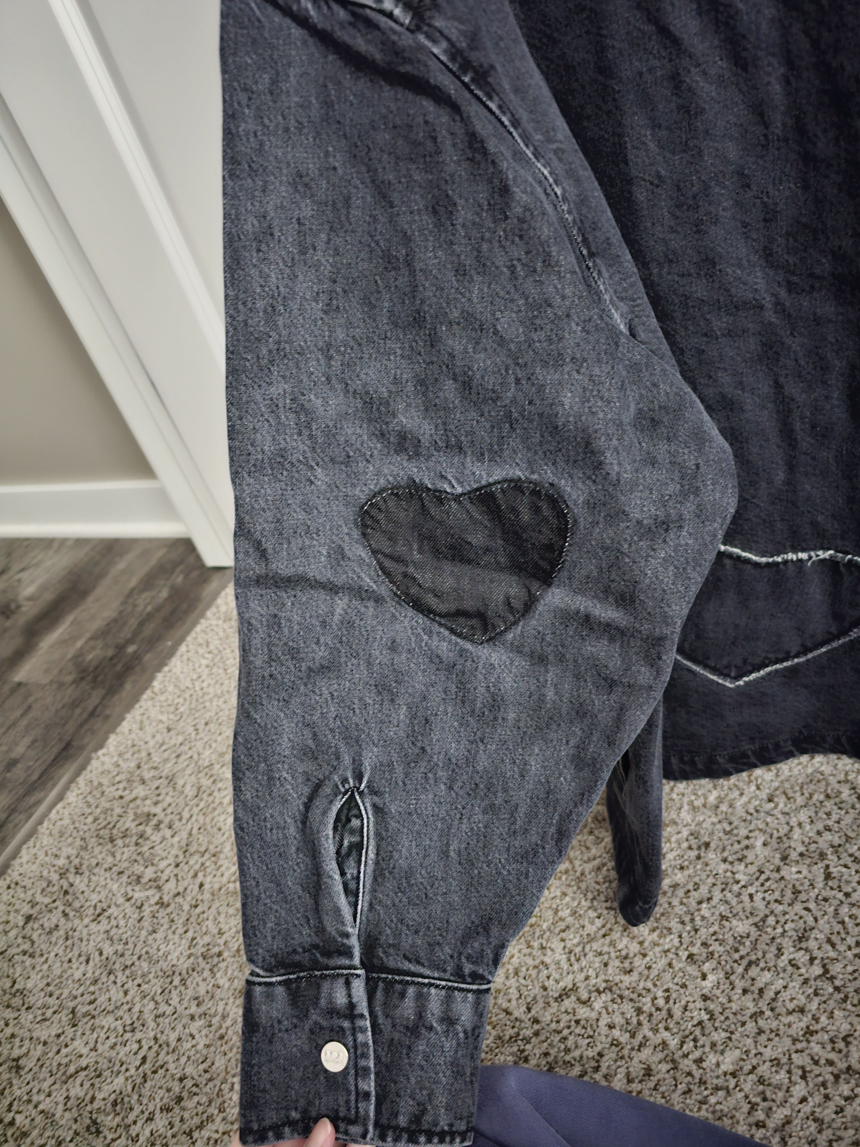 Nahmias Nahmias Heart Patch Work Denim Shirt Size US XXL / EU 58 / 5 - 19 Thumbnail