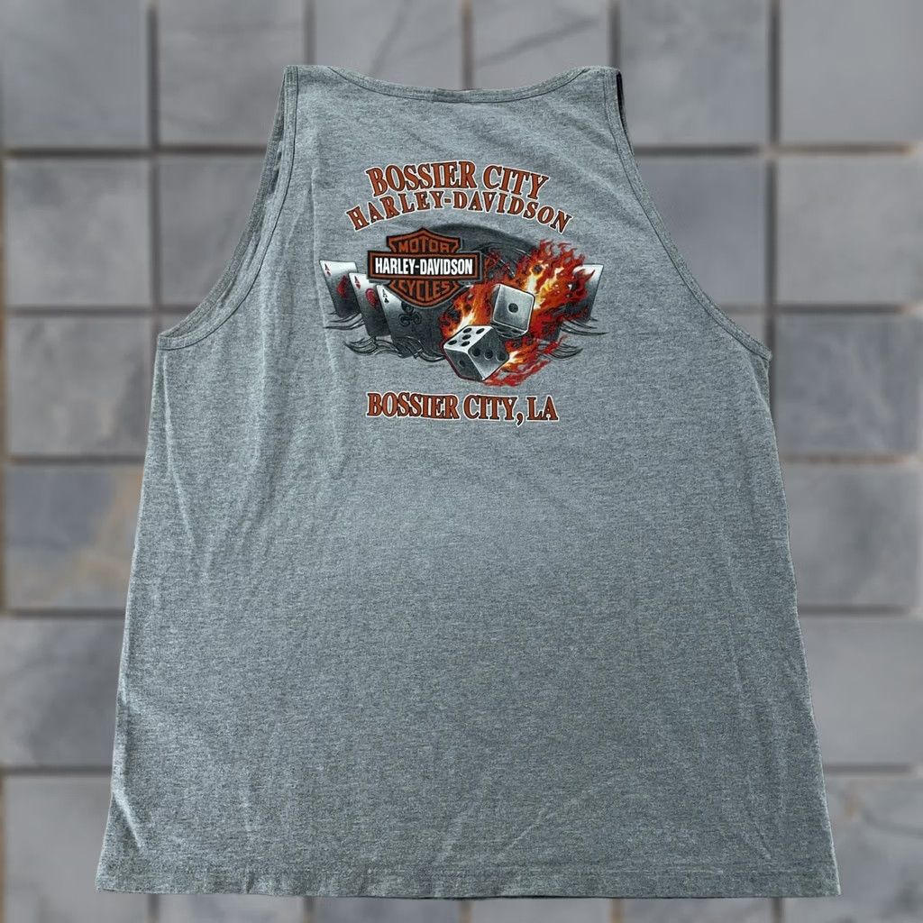 Harley Davidson Harley-Davidson Shirt L/XL Gray Sleeveless Tank Top USA Vintage? No (adjusted for clarity) Size US L / EU 52-54 / 3 - 1 Thumbnail