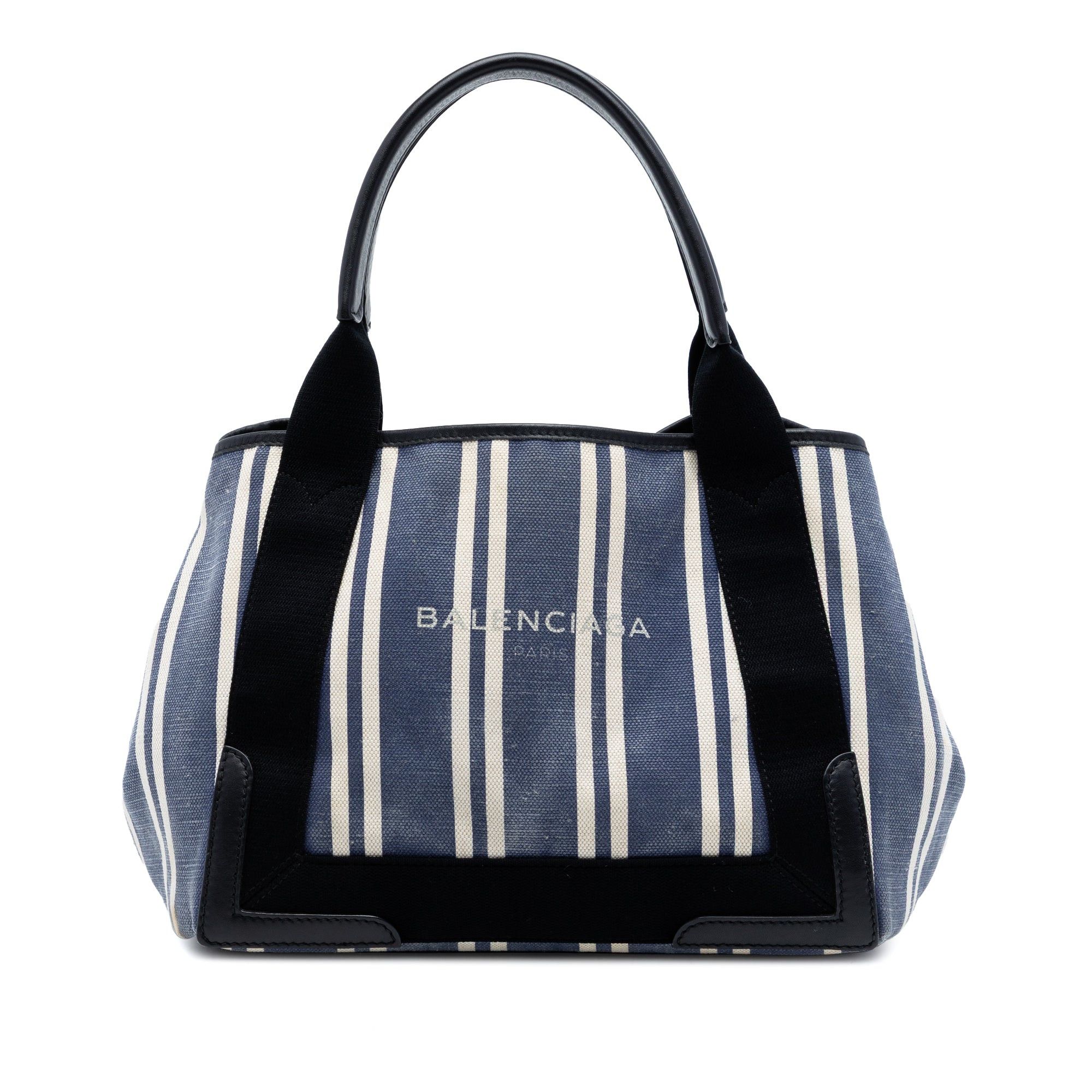 Balenciaga Canvas Striped Navy Cabas S Size ONE SIZE - 1 Thumbnail