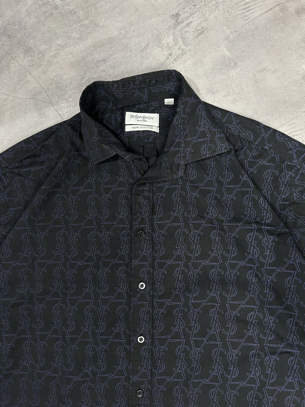 Yves Saint Laurent Vintage Yves Saint Laurent YSL Shirt Button Up Monogram Loho Size US XXL / EU 58 / 5 - 5 Thumbnail