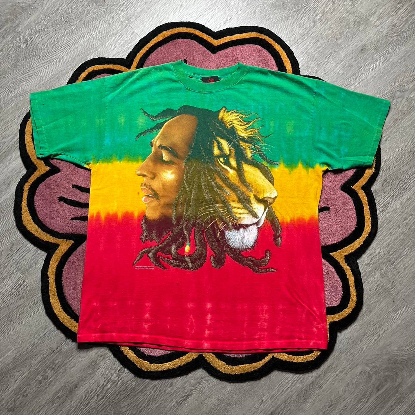 Vintage × Zion Rootswear Vintage Zion Rootswear Bob Marley Tie Dye Graphic T Shirt Grailed