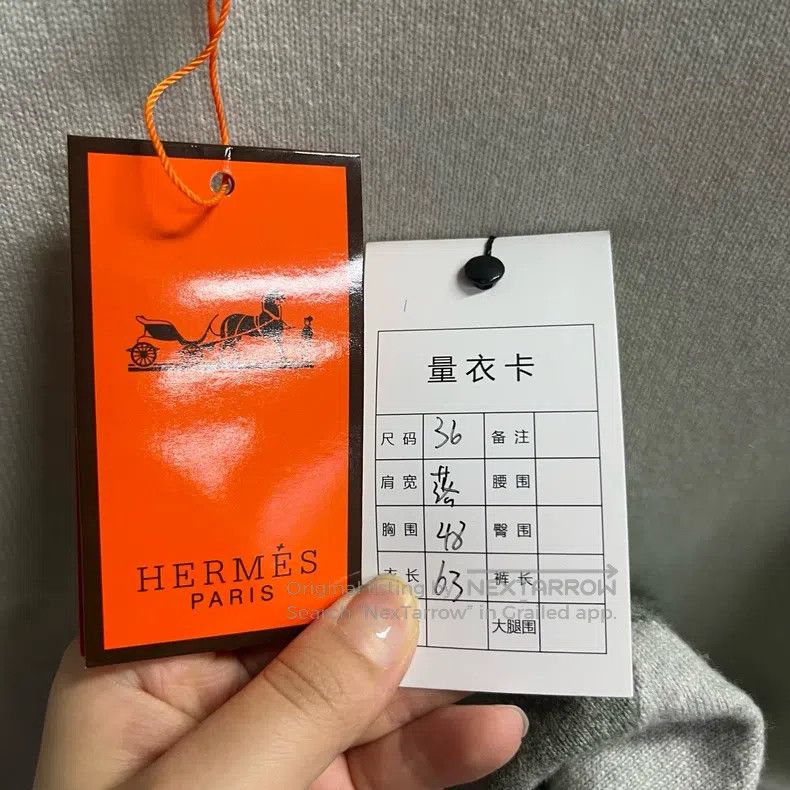 Hermes Hermes Gray Green Color-Blocked Geometric Pattern Knit Swe Size XS / US 0-2 / IT 36-38 - 3 Thumbnail