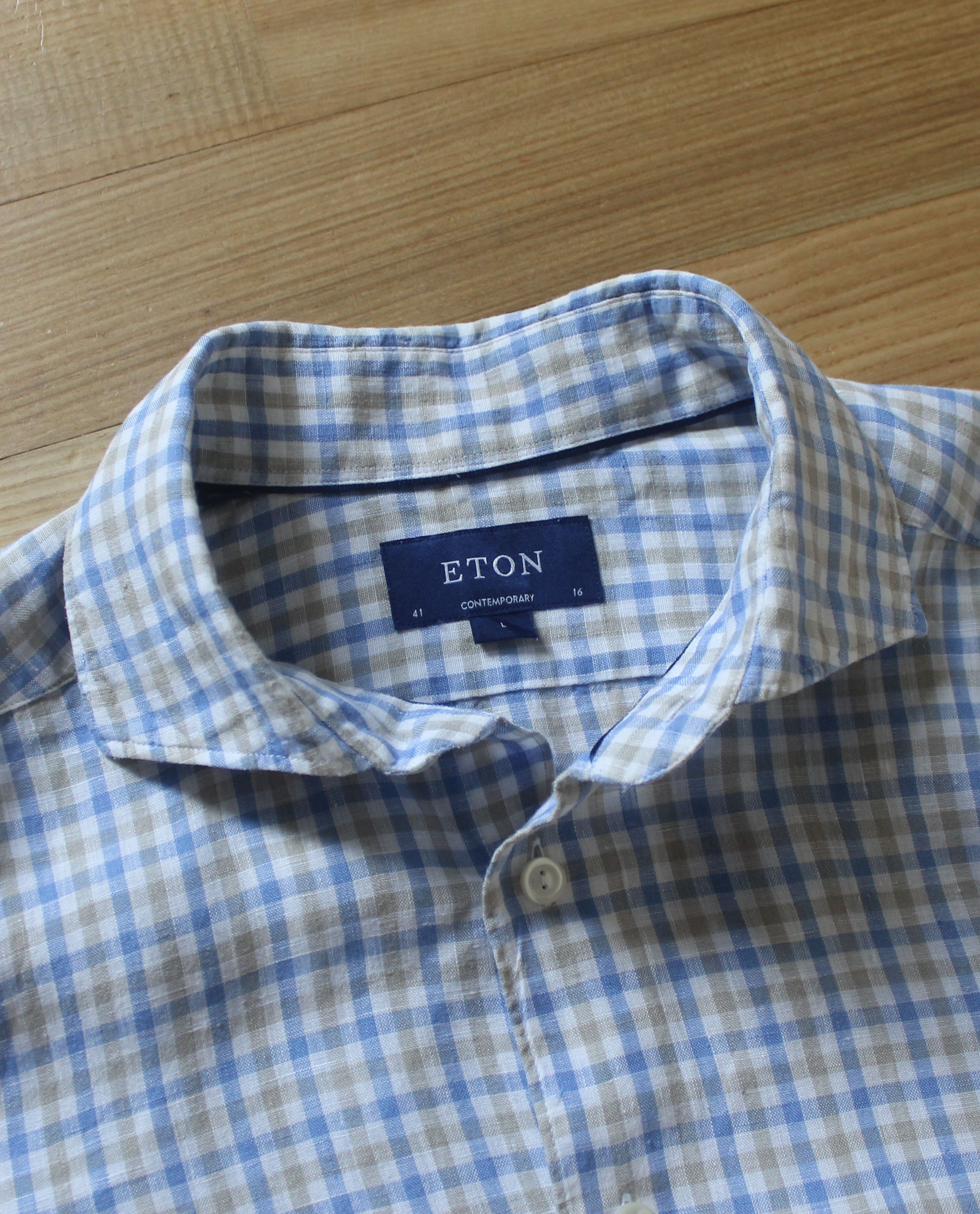 Eton Eton Check Linen Shirt Size US L / EU 52-54 / 3 - 6 Thumbnail