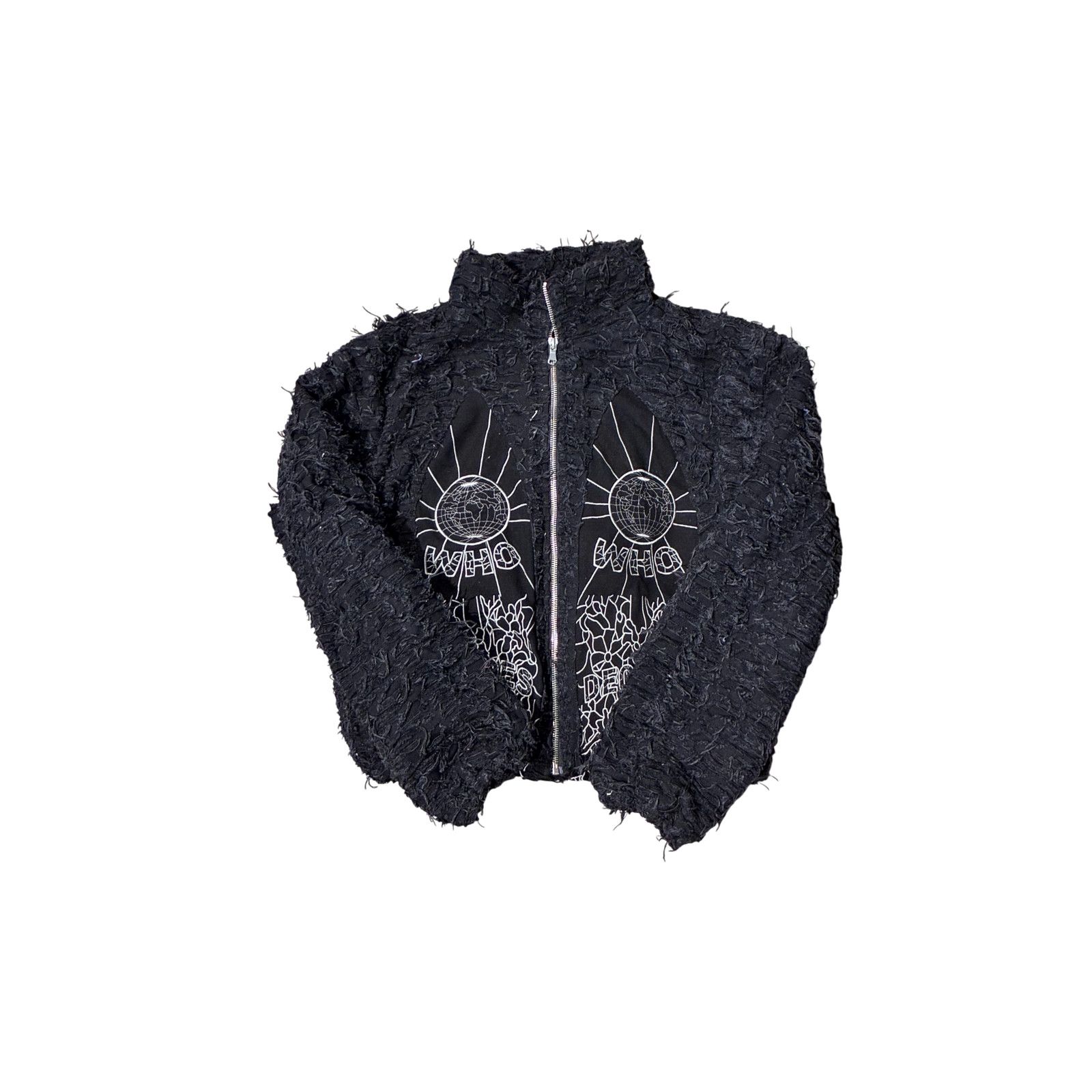 Who Decides War WDW Distressed Husk Down Black Jacket Size US L / EU 52-54 / 3 - 1 Thumbnail