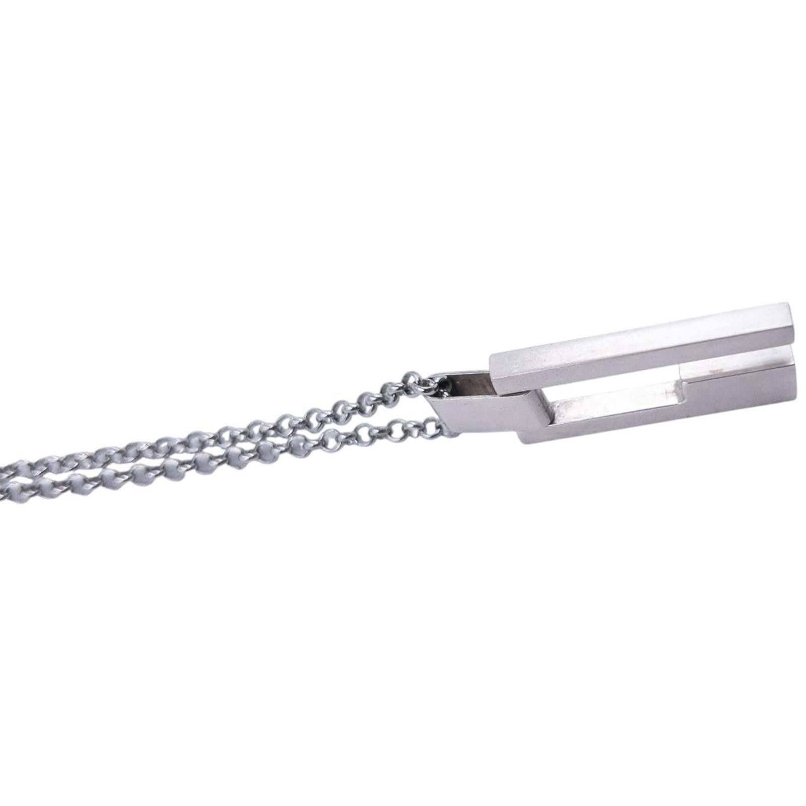 Gucci Vintage Gucci Silver Pendent Necklace Size ONE SIZE - 6 Thumbnail