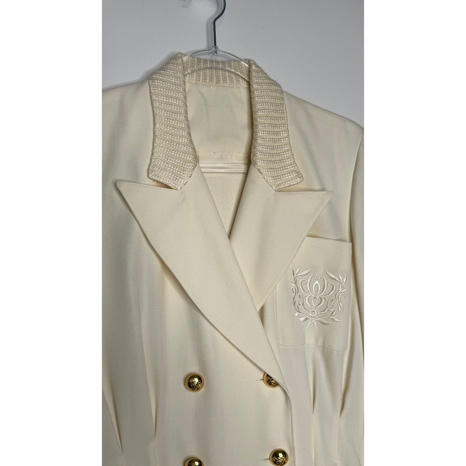 Vintage 1980s Ivory Crest Tuxedo Jumpsuit Gold Button Power Suit S Size 28" / US 6 / IT 42 - 5 Thumbnail