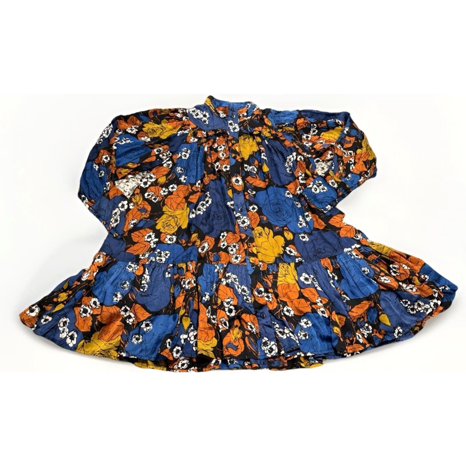 Cleobella Cleobella Claire Floral Mini Dress Women XS Multicolor Long Sleeve Button Satin Viscose Flower Size XS / US 0-2 / IT 36-38 - 3 Thumbnail