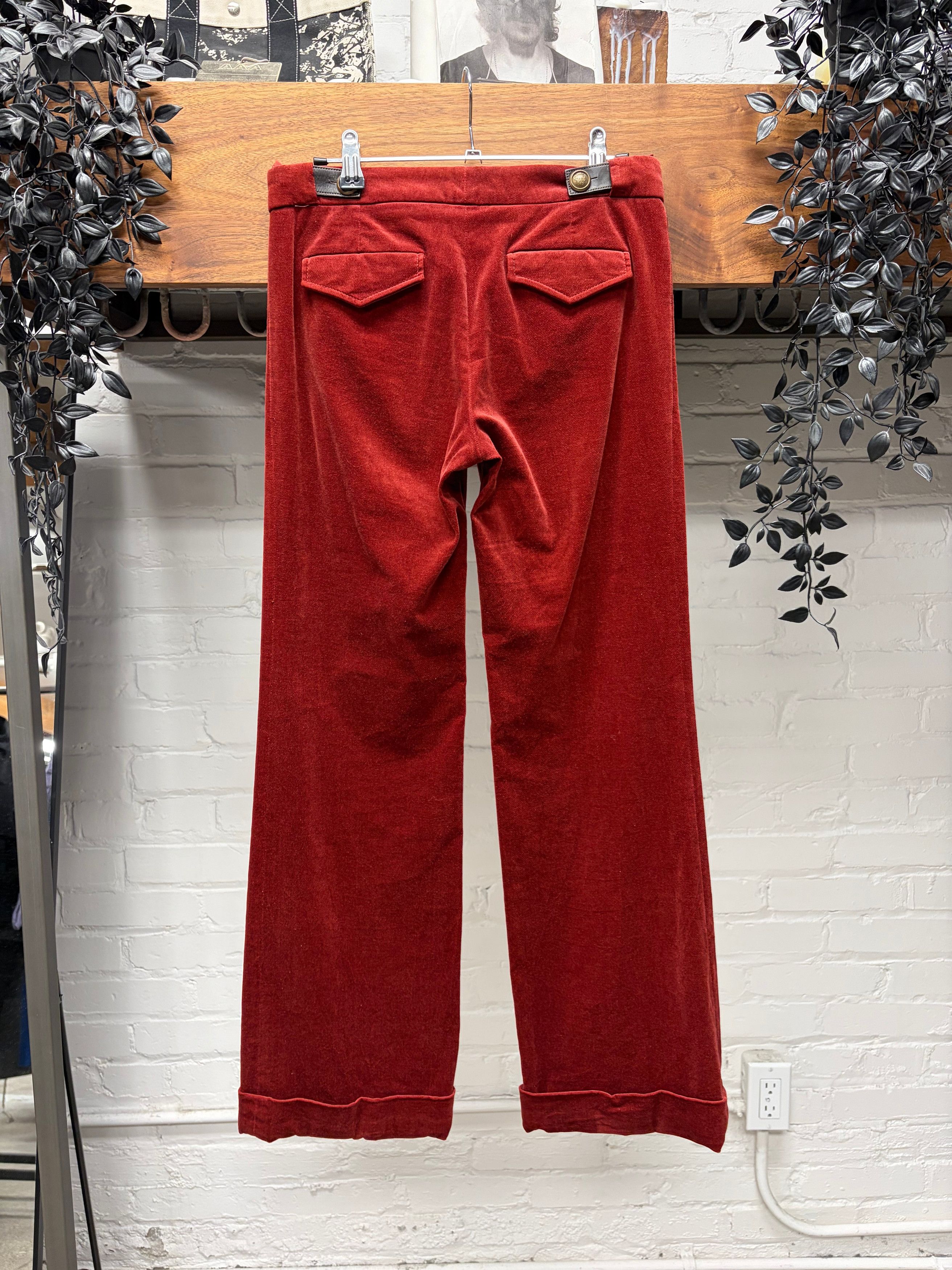 Gucci AW2008 Gucci by Frida Giannini Low Rise Velvet Flared Leg Pants Size 25" / US 0 / IT 36 - 4 Thumbnail