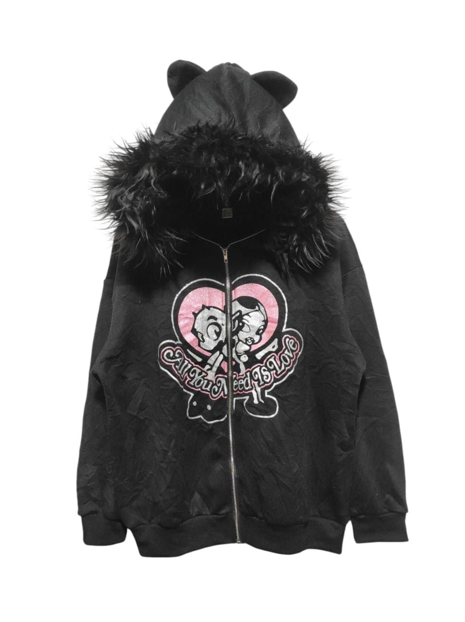 Japanese Brand All You Need is Love zipper fur hoodie ifsix LGB style Size US M / EU 48-50 / 2 - 1 Thumbnail