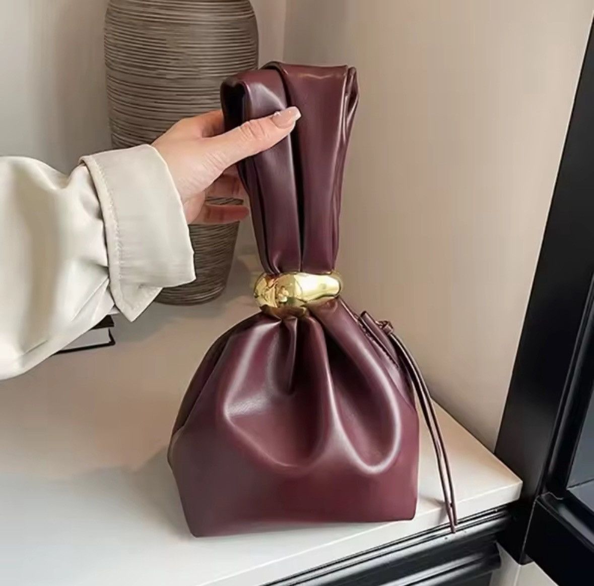 Japanese Brand Personalized Soft Leather Clutch Bag Luxury Designer Women Size ONE SIZE - 2 Thumbnail