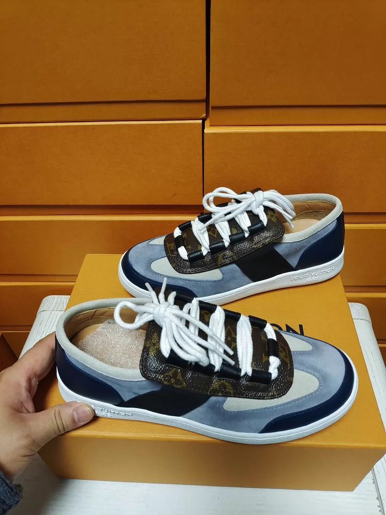 Louis Vuitton LV Leather Lace-Up Sneakers in Size 36.5-2507 Size US 6 / IT 36 - 2 Thumbnail