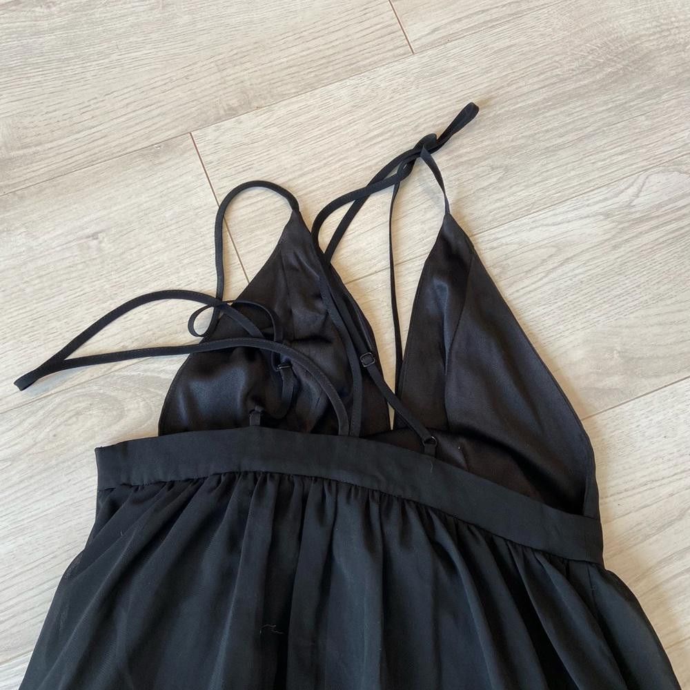 Designer Hyfve Black Strappy V Neck Maxi Dress Size M / US 6-8 / IT 42-44 - 3 Thumbnail