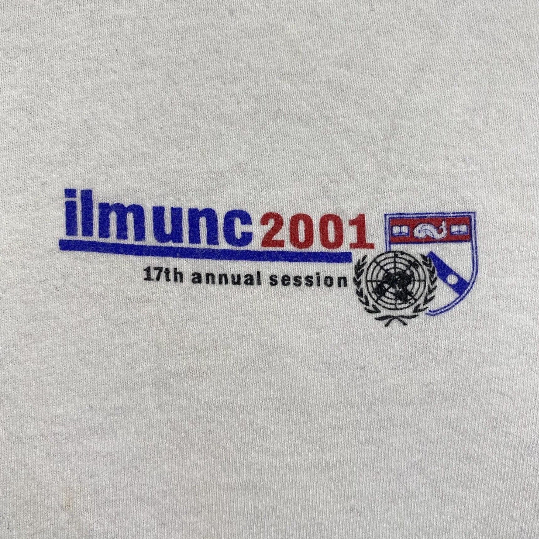 Hanes VINTAGE Hanes Ivy League T Shirt Unisex Adults Medium White Y2K Conference 2001 Size US M / EU 48-50 / 2 - 4 Thumbnail