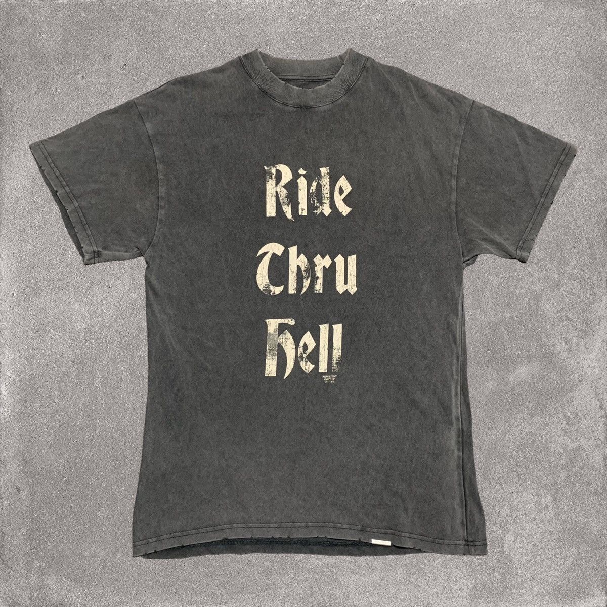 Represent Clo. Represent XS Ride Thur Hell Vintage Grey Tee Size US XS / EU 42 / 0 - 1 Thumbnail