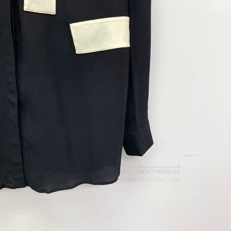 Givenchy Givenchy Black and White Colorblock Silk Revere Collar Lon Size XS / US 0-2 / IT 36-38 - 4 Thumbnail