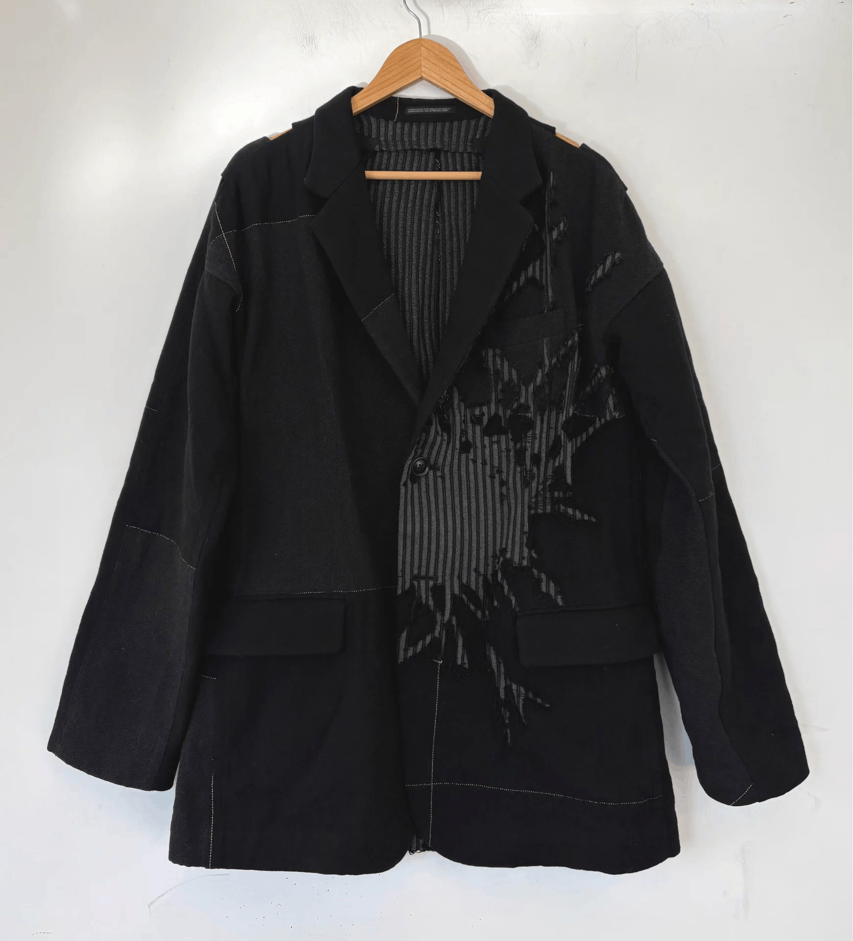 Yohji Yamamoto Yohji Yamamoto 16aw mens destroyed suit 3 (L/M Relaxed) Size US L / EU 52-54 / 3 - 1 Thumbnail