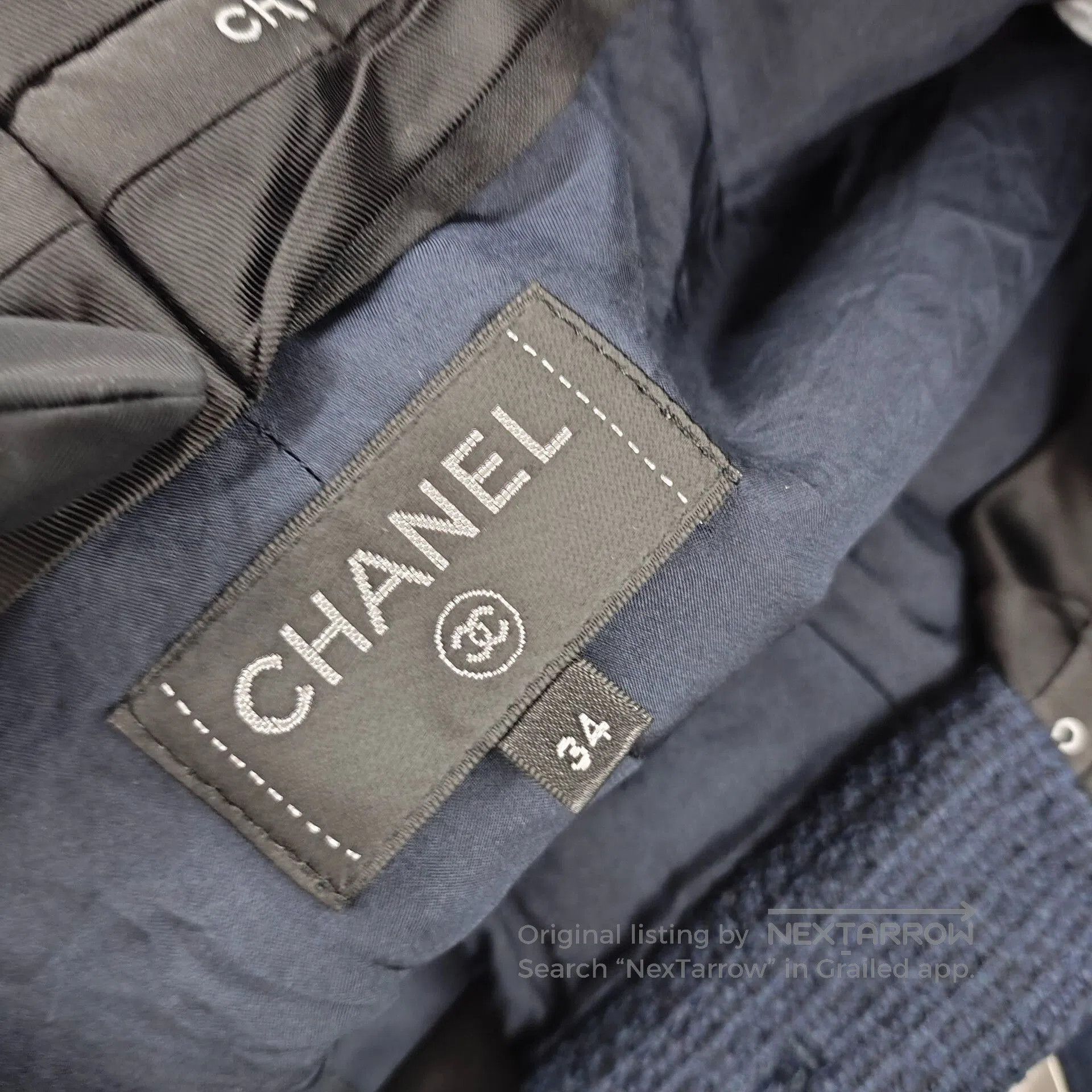 Chanel Chanel Spring Summer 2021 Deep Blue Tweed Pants 34. Size 33" - 4 Thumbnail