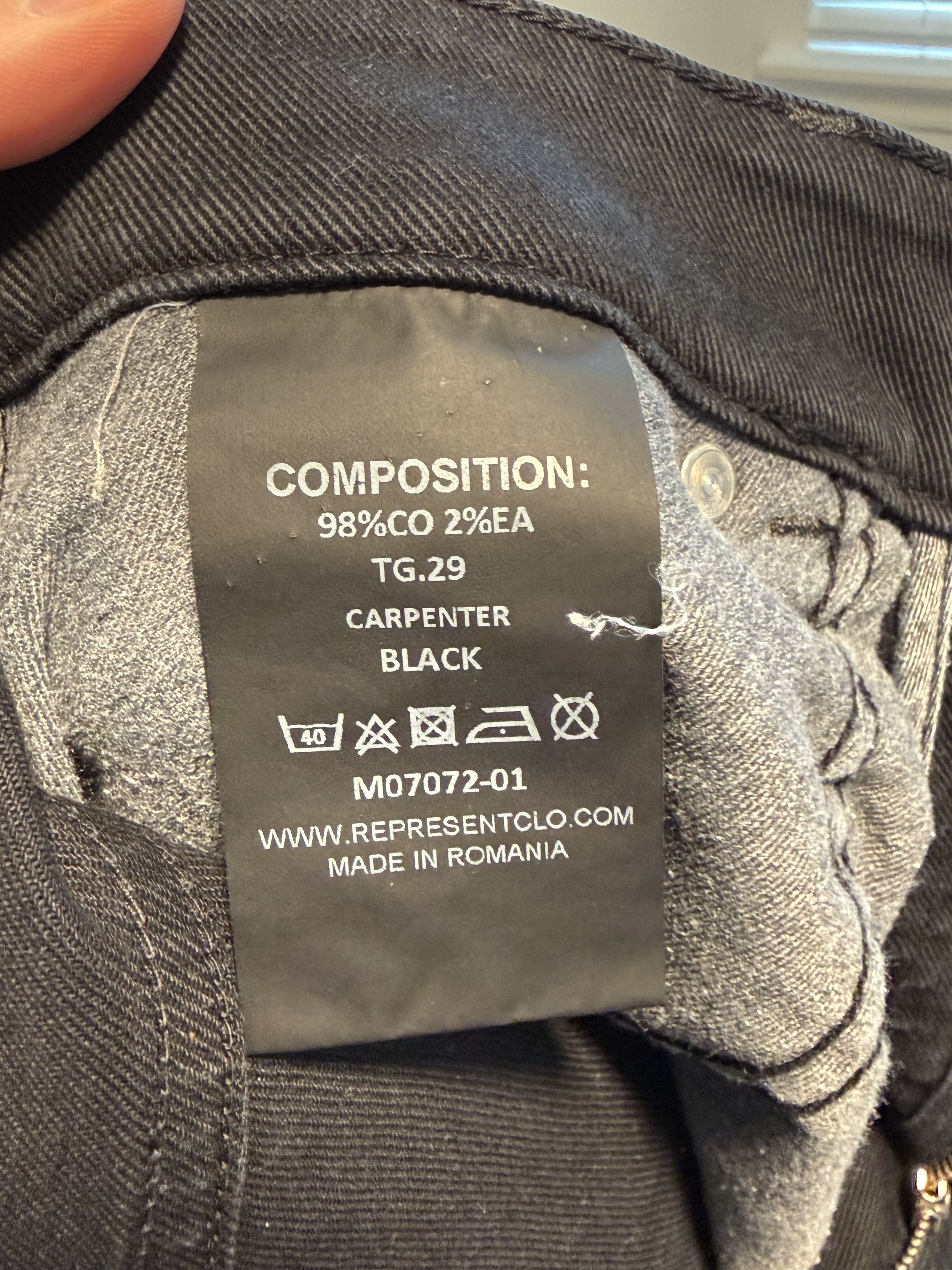 Represent Clo. Carpenter Denim - Black Size US 29 - 5 Thumbnail
