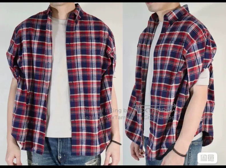 Balenciaga Balenciaga Plaid cotton sleeveless collar poncho shirt Size XXS / US 00 / IT 34 - 7 Thumbnail