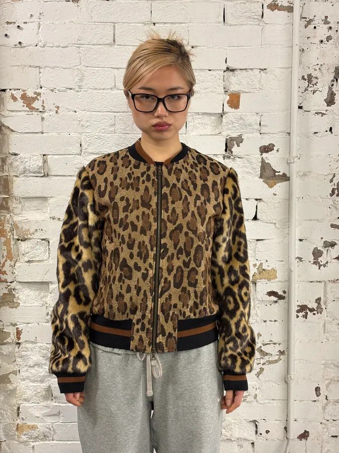 Dries Van Noten Dries Van Noten Hybrid Leopard Camel Bomber Jacket Size XS / US 0-2 / IT 36-38 - 2 Thumbnail
