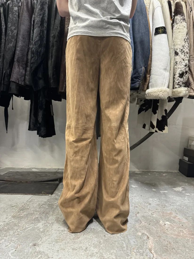 Emporio Armani × Vintage AW2020 Emporio Armani Suede Beige Leather Pants Size 26" / US 2 / IT 38 - 5 Thumbnail