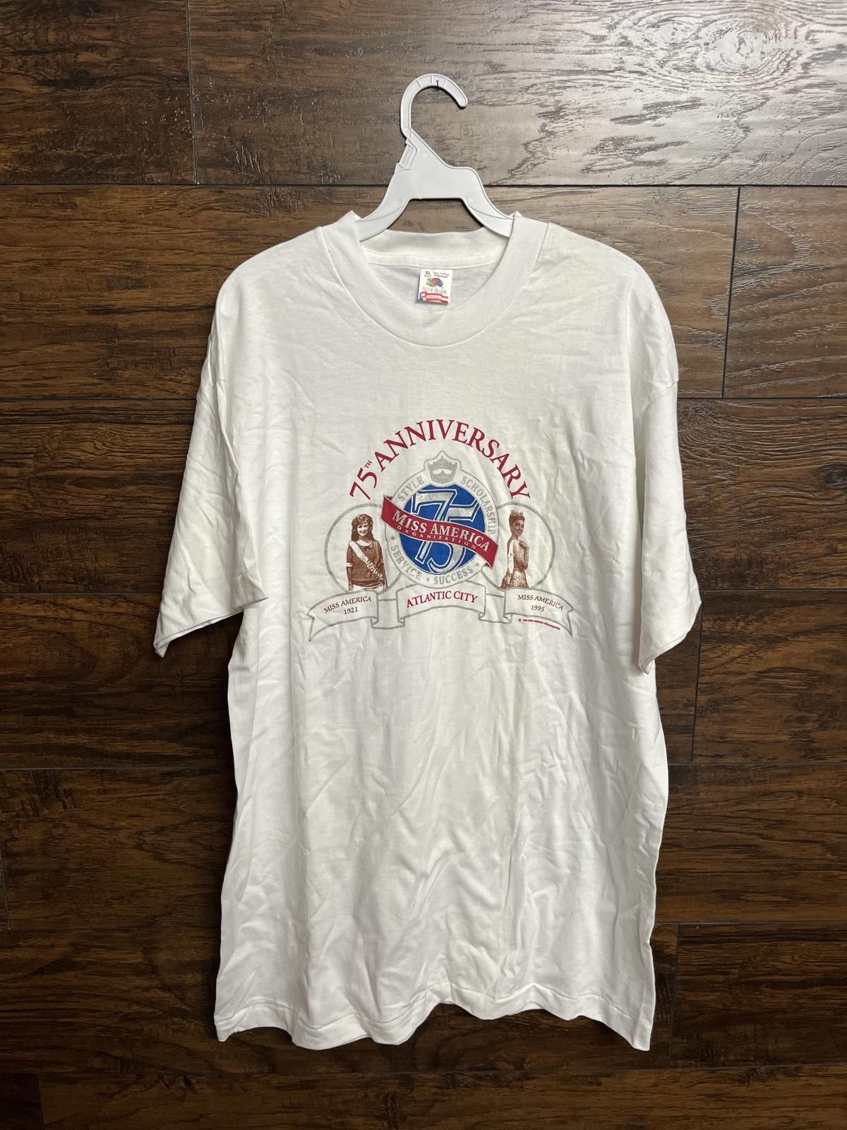 Fruit Of The Loom VTG Miss American T-shirt 75th Anniversary 1995 Tee XL Size US XL / EU 56 / 4 - 1 Thumbnail