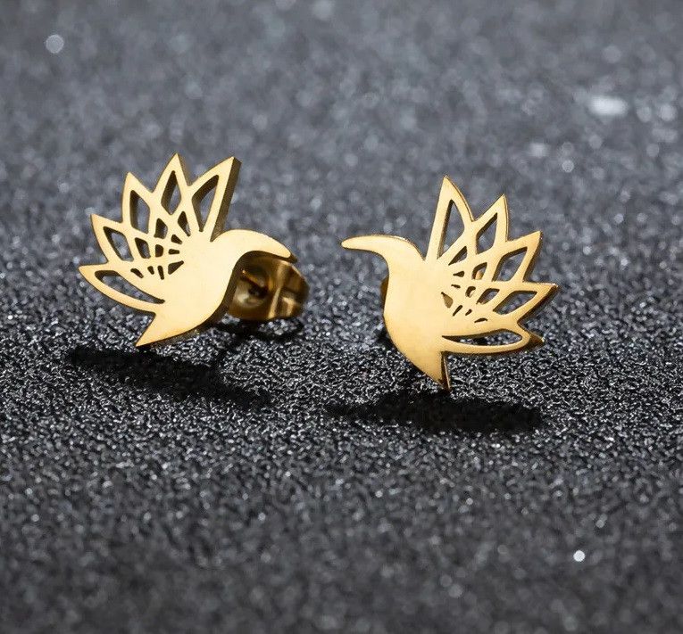 Jewelry Hummingbird Stud Earrings Charm Earring Gift Size ONE SIZE - 2 Thumbnail