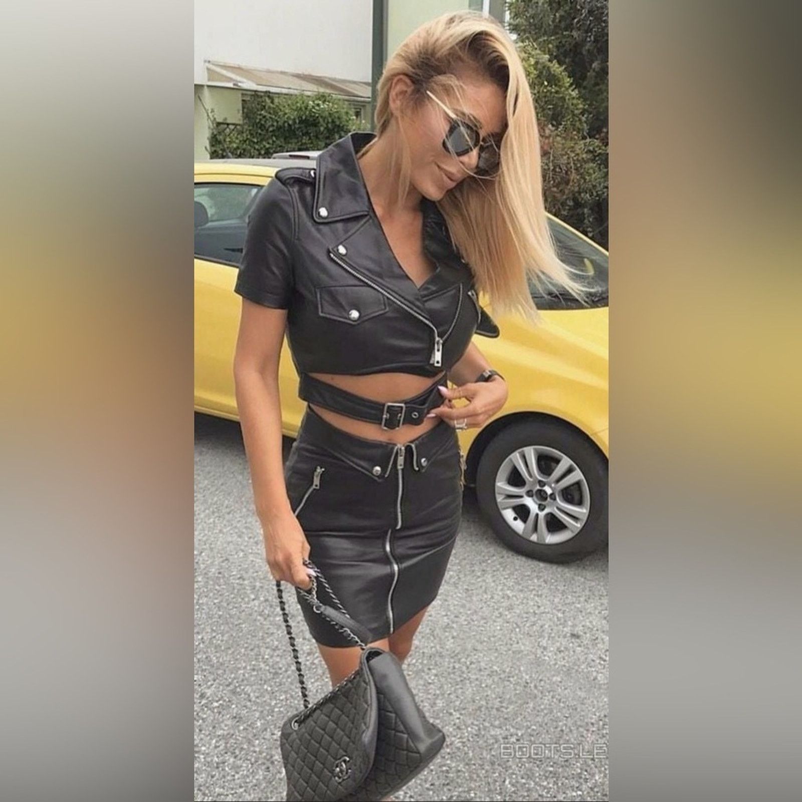 Other New Biker Black Leather Outfit with Zipper Accents size XS Size XS / US 0-2 / IT 36-38 - 1 Thumbnail