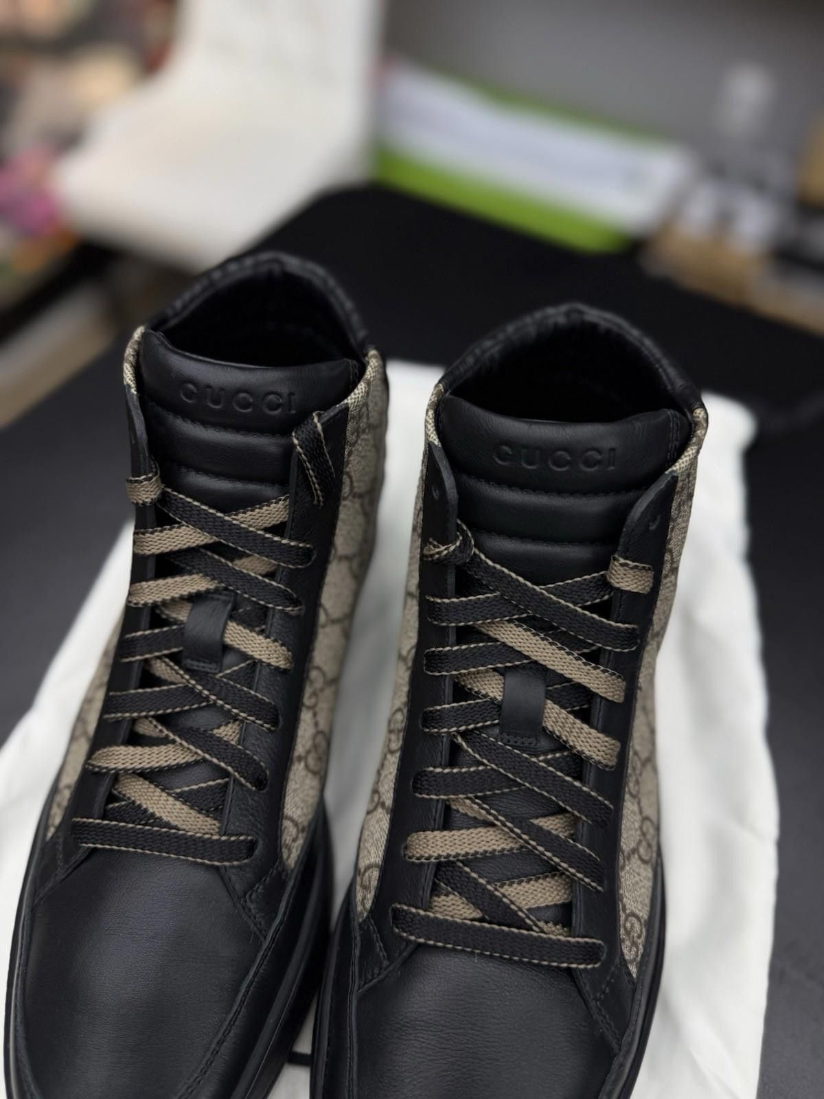 Gucci Authentic Gucci GG Monogram Logo Leather Sneakers 7.5G/8US Size US 8 / EU 41 - 9 Thumbnail