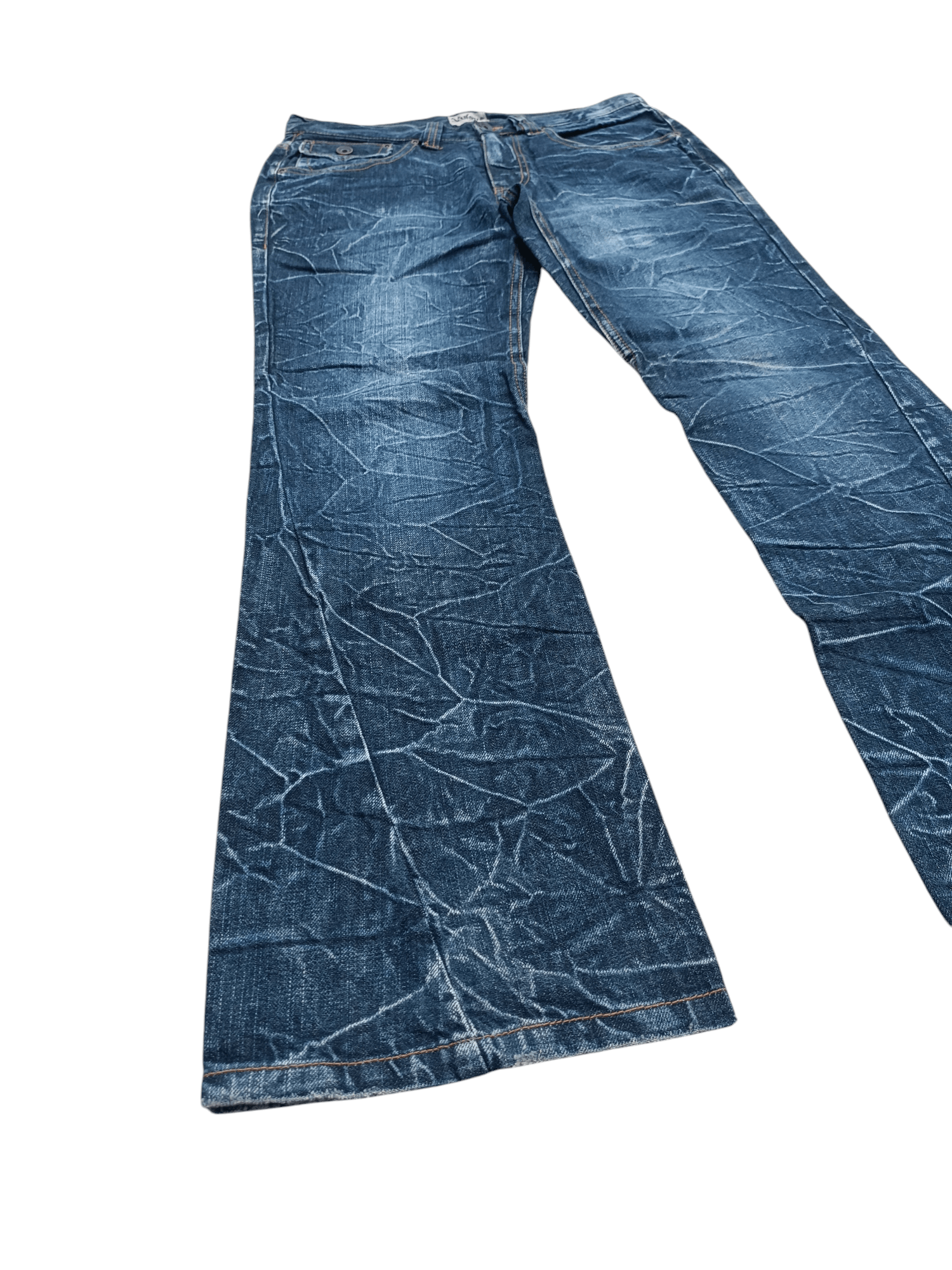Japanese Brand FLARED NYLAUS WHISKERS JEANS VERY RARE Size US 31 - 14 Thumbnail