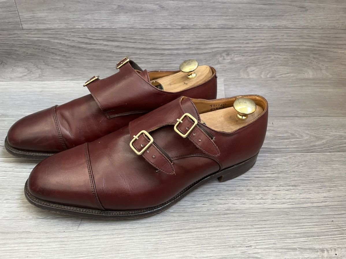 Tricker's Trickers double monk strap burgundy oxford leather shoes Size US 11.5 / EU 44-45 - 4 Thumbnail