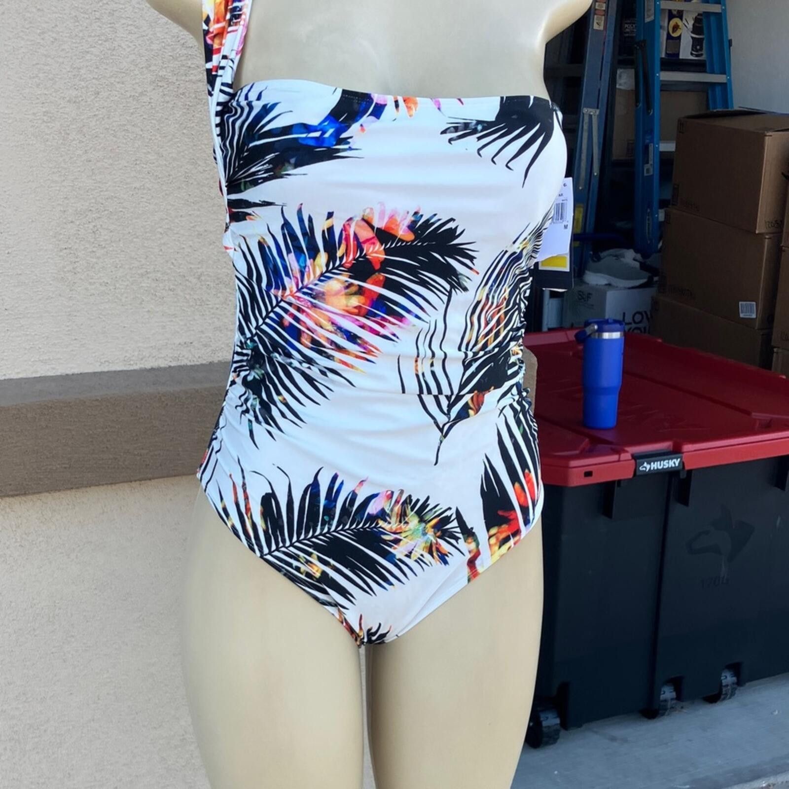 Other RACHEL Rachel Roy Tropical Print Halter One-Piece Swimsuit Size ONE SIZE - 4 Thumbnail