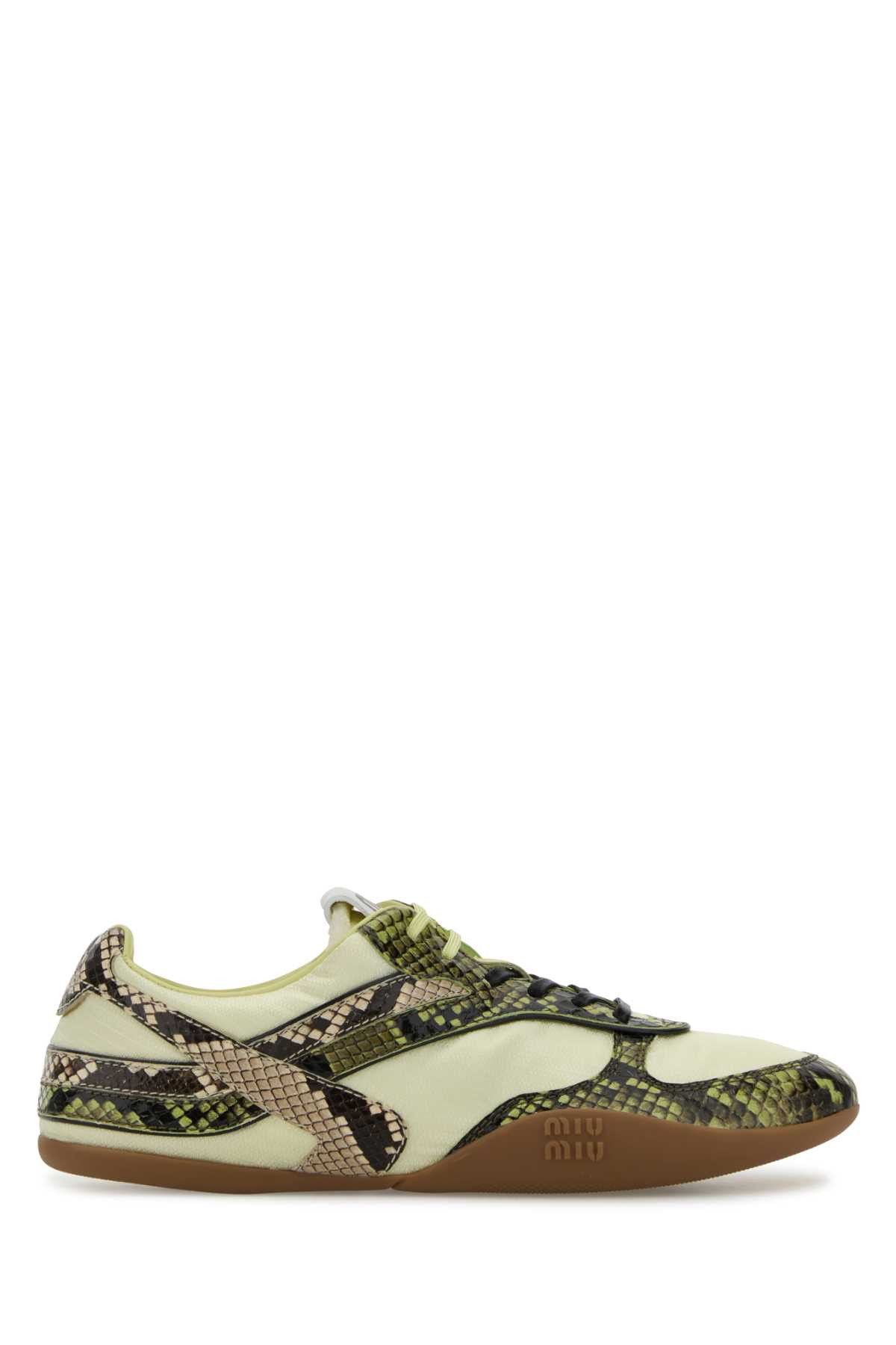 Miu Miu Multicolor Fabric And Leather Sneakers Size US 6.5 / IT 36.5 - 1 Thumbnail