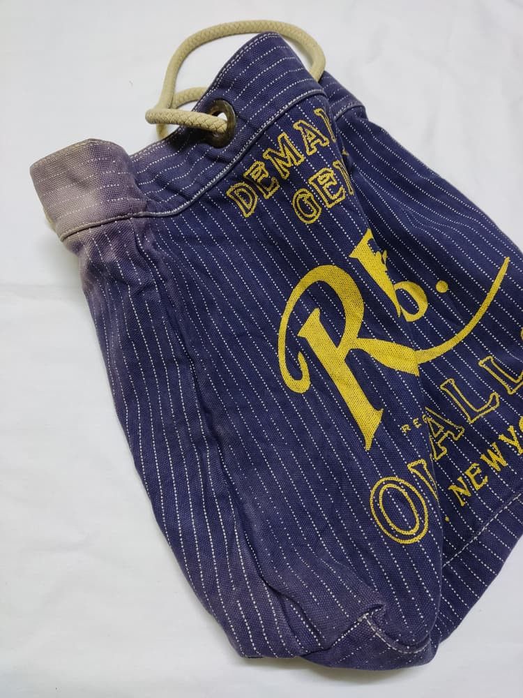 RRL Ralph Lauren Vintage RRL Double RL Wabash Stripe Letter Print Tote Bag Size ONE SIZE - 10 Thumbnail