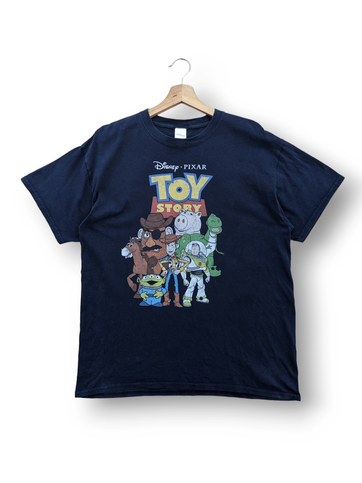 image of Vintage Disney Toy Story T-Shirt in Dark Blue, Men's (Size Large)