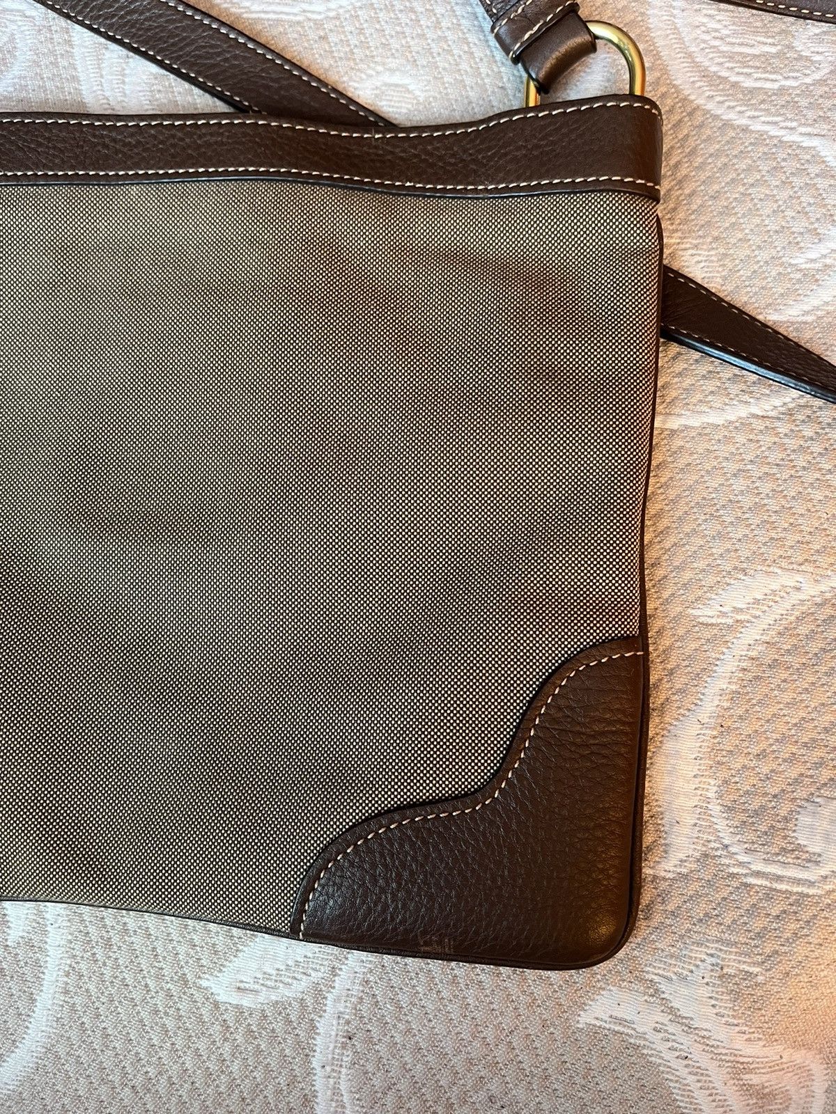 Prada Prada Logo Jacquard Canvas and Leather Messenger Bag Size ONE SIZE - 6 Thumbnail
