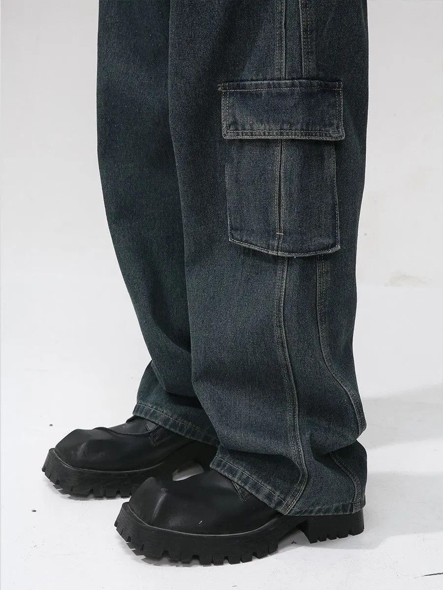 Japanese Brand Retro loose straight pocket jeans Size US 32 / EU 48 - 2 Thumbnail