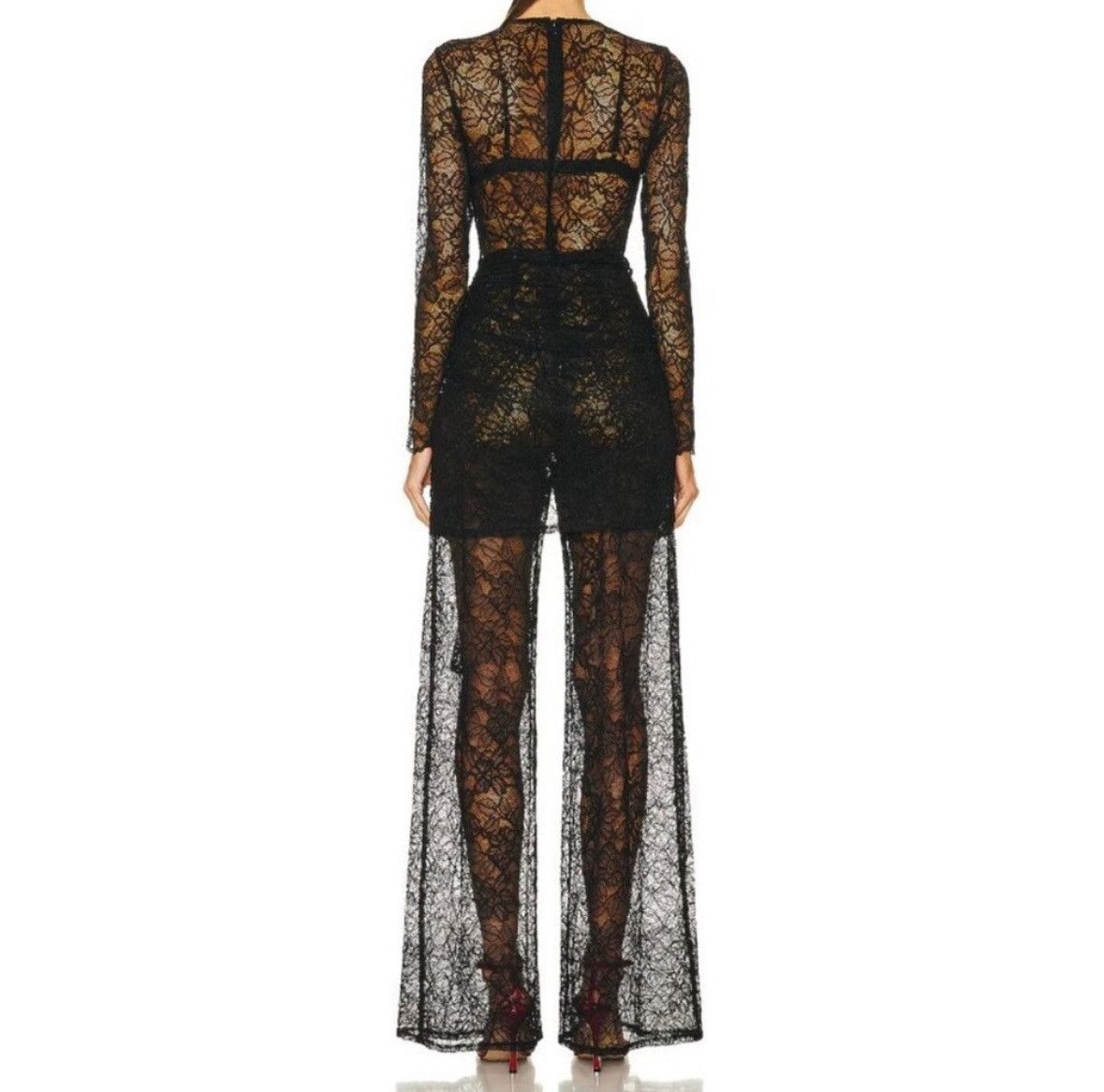 L'AGENCE L’agence Ali Lace Jumpsuit in Black/Size Small Size 27" / US 4 / IT 40 - 2 Thumbnail