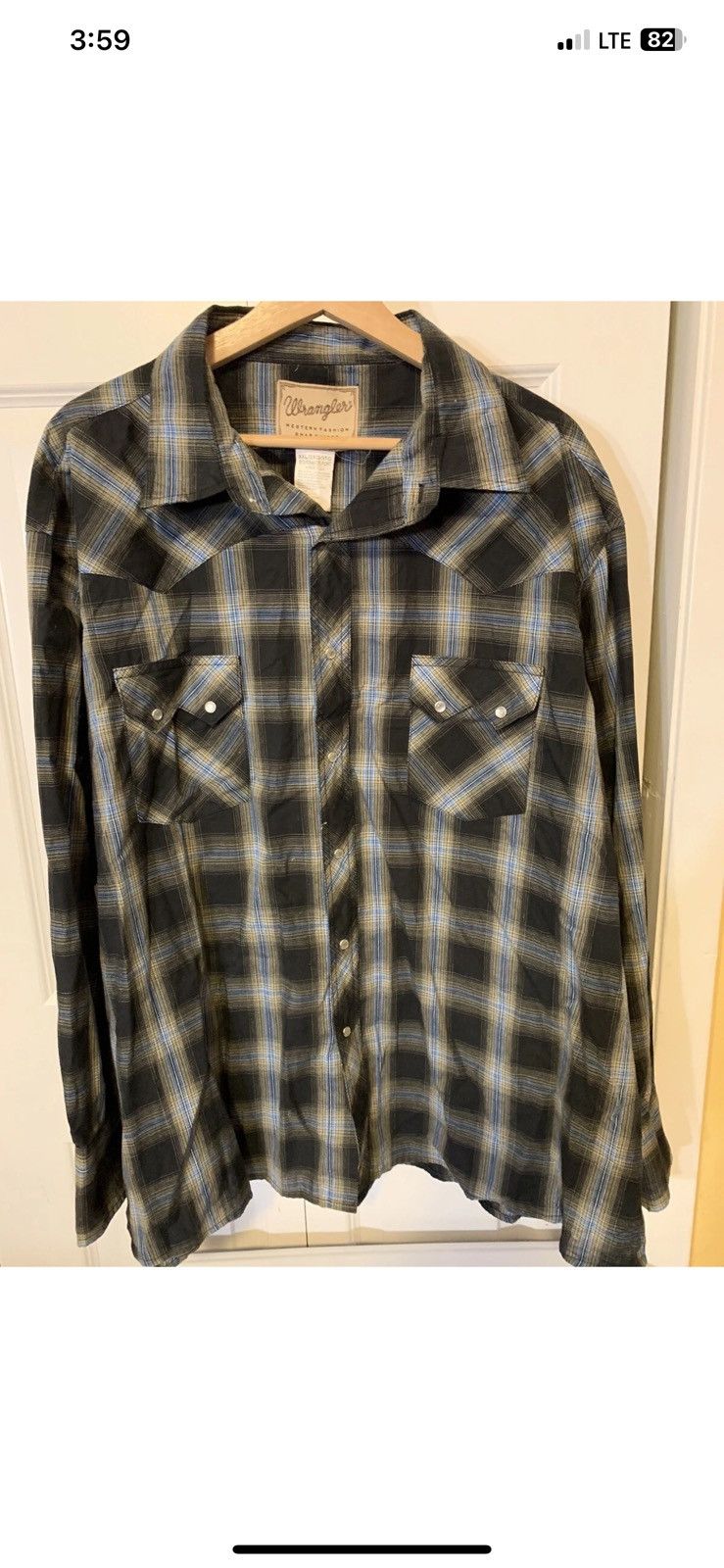 Wrangler Wrangler mens sz 3XL button shirt western plaid pearl snap Size US XXL / EU 58 / 5 - 7 Thumbnail