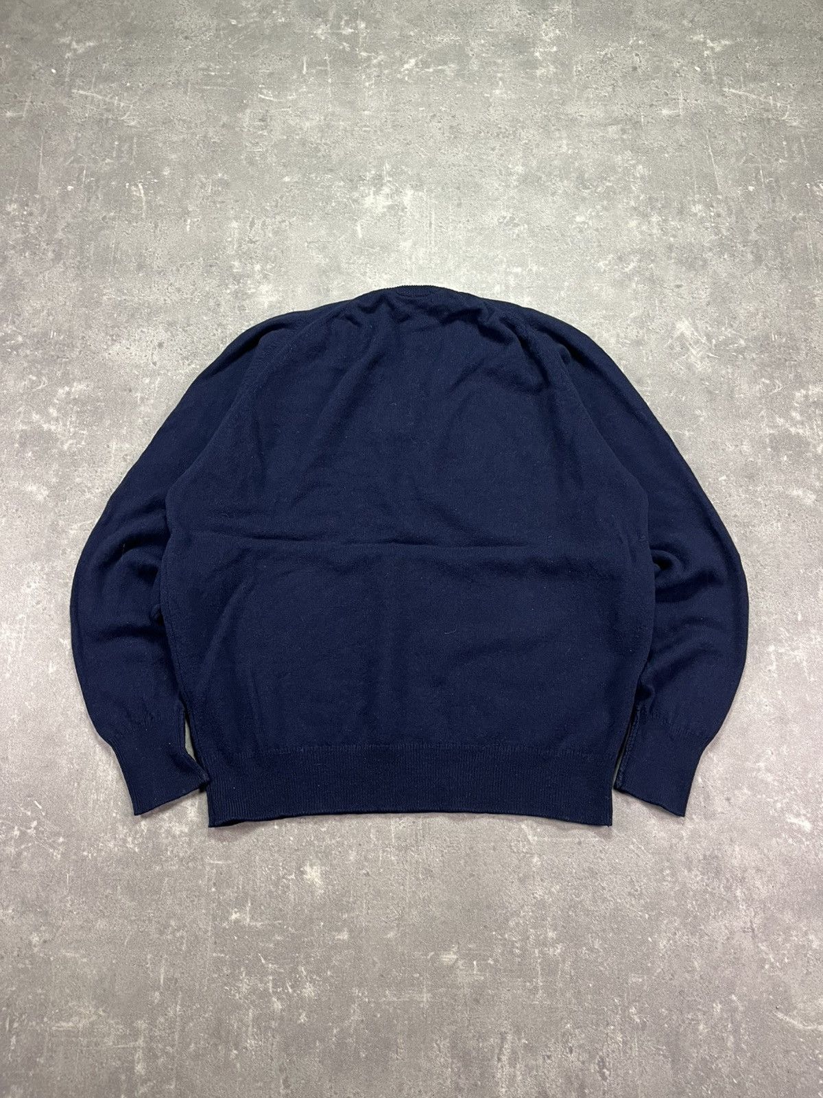 Burberry Vintage Burberrys Navy Blue Lambswool Logo Sweater L XL Size US XL / EU 56 / 4 - 2 Thumbnail