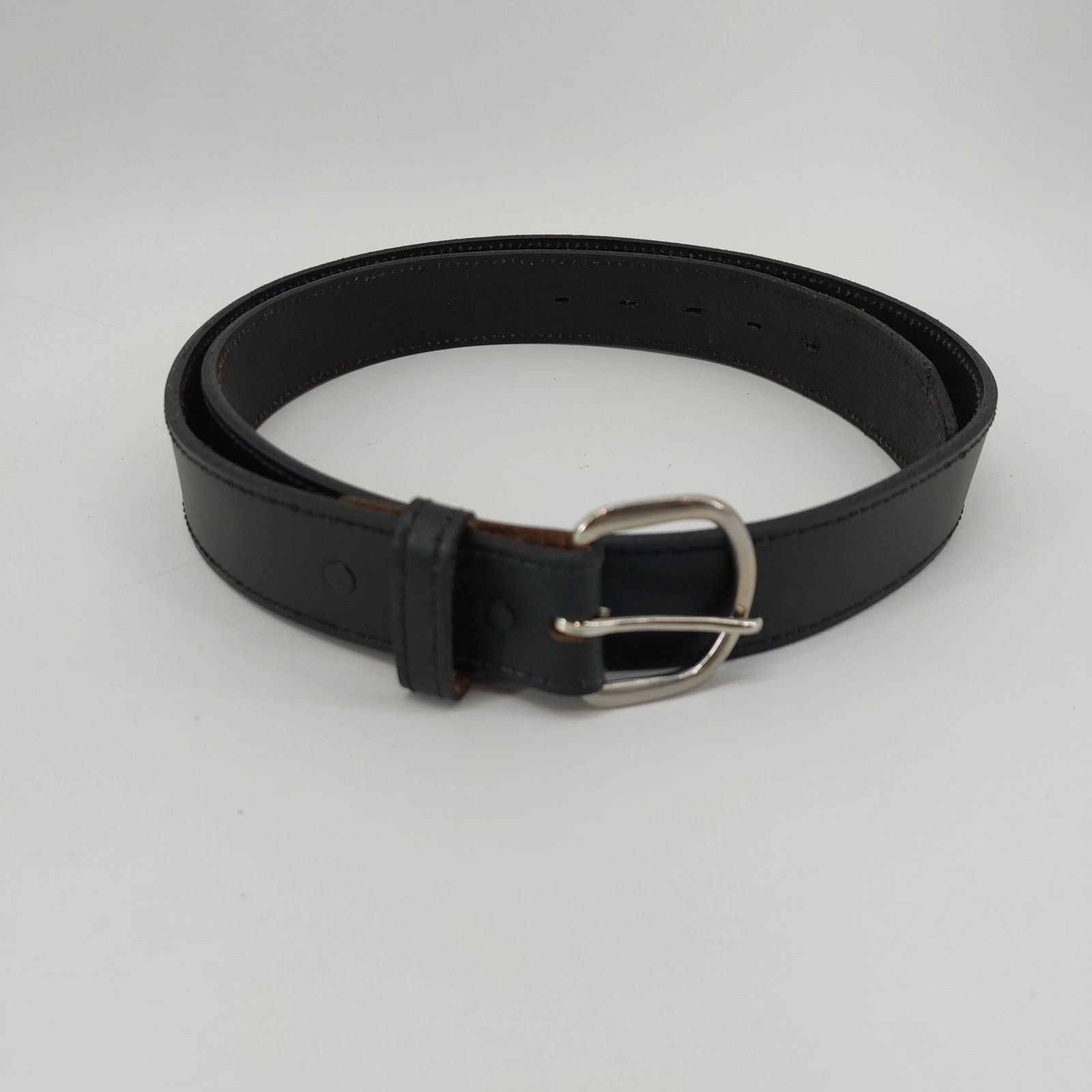 Other Men's Black Genuine Leather Belt Size 42 Single Prong Buckle Size 42 - 6 Thumbnail