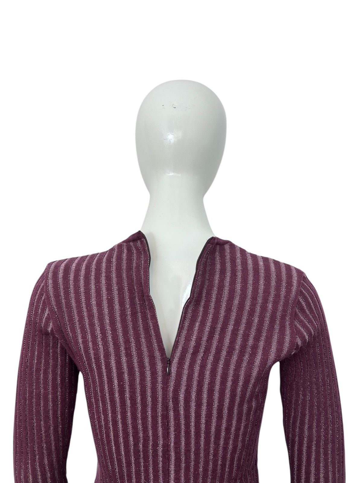 If Six Was Nine Vintage Y2k Distorted Grid Lace Up Knit Top Size M / US 6-8 / IT 42-44 - 7 Thumbnail