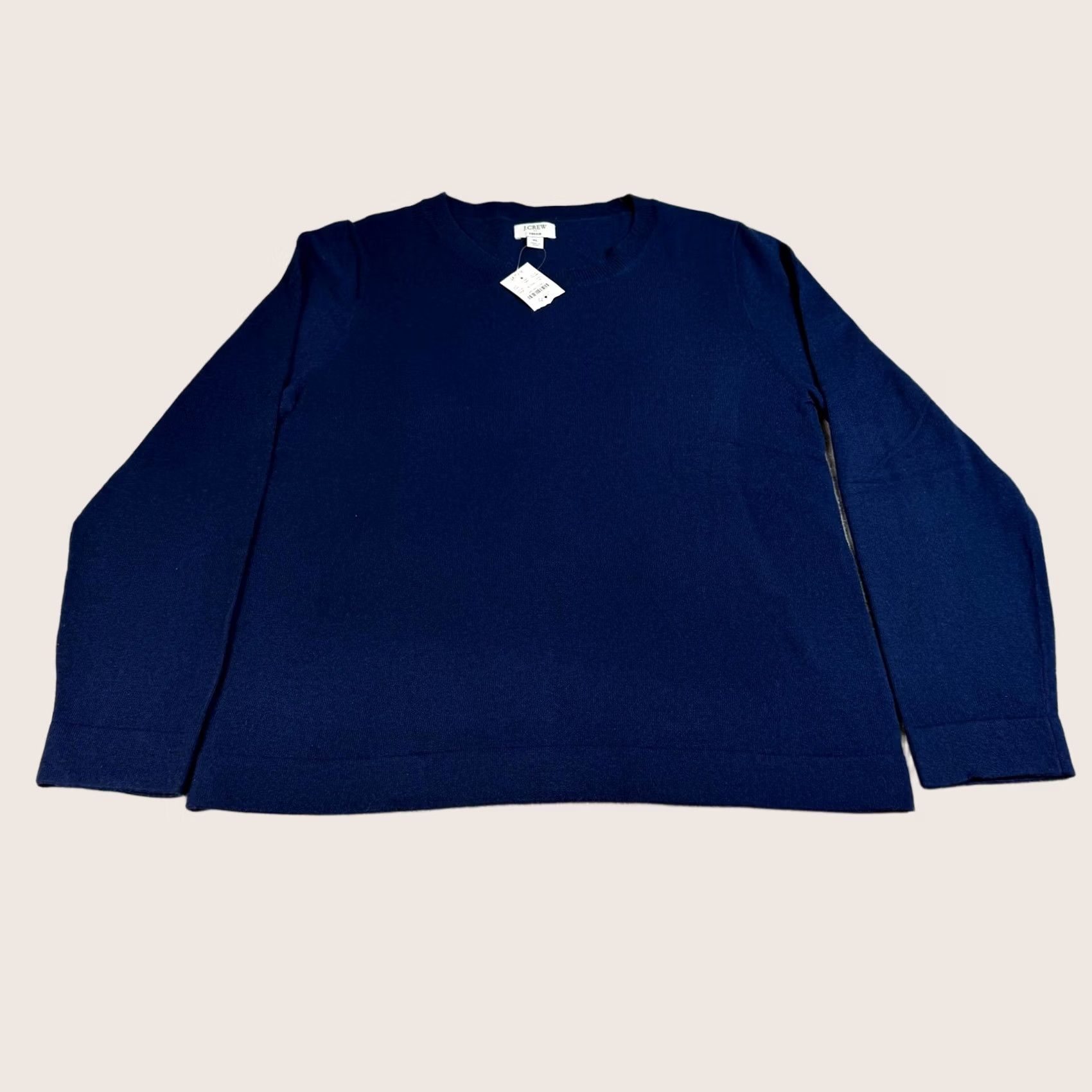 J.Crew J.CREW Teddie Crewneck Sweater Women XL Blue Wool Blend Casual Fall Knit Size XL / US 12-14 / IT 48-50 - 1 Thumbnail
