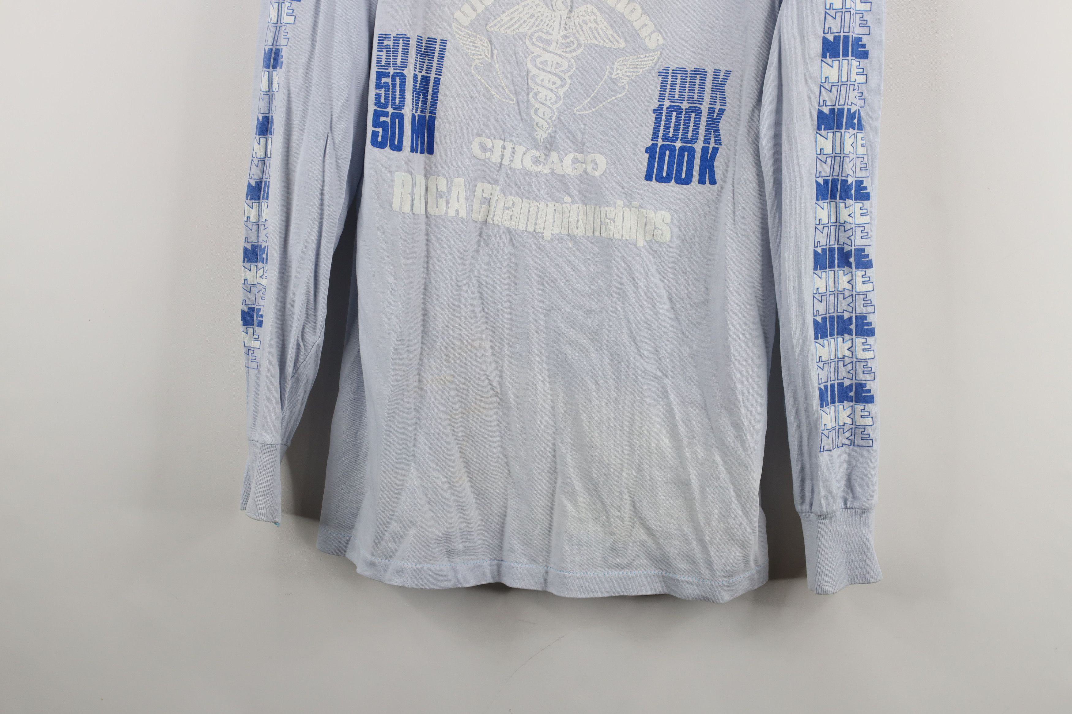 Nike × Vintage Vintage 80s Nike Ultramarathon Chicago Long Sleeve T-Shirt Size US M / EU 48-50 / 2 - 3 Thumbnail