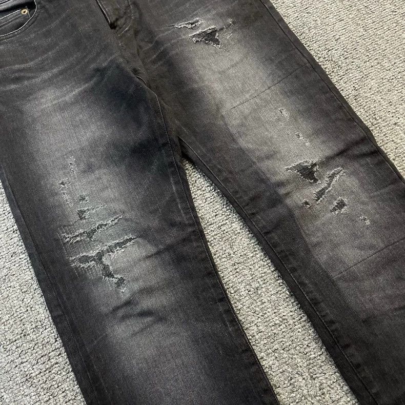 Saint Laurent Paris Saint Laurent Paris SAINT LAURENT Black Patchwork Jeans-25 Size US 28 / EU 44 - 3 Thumbnail