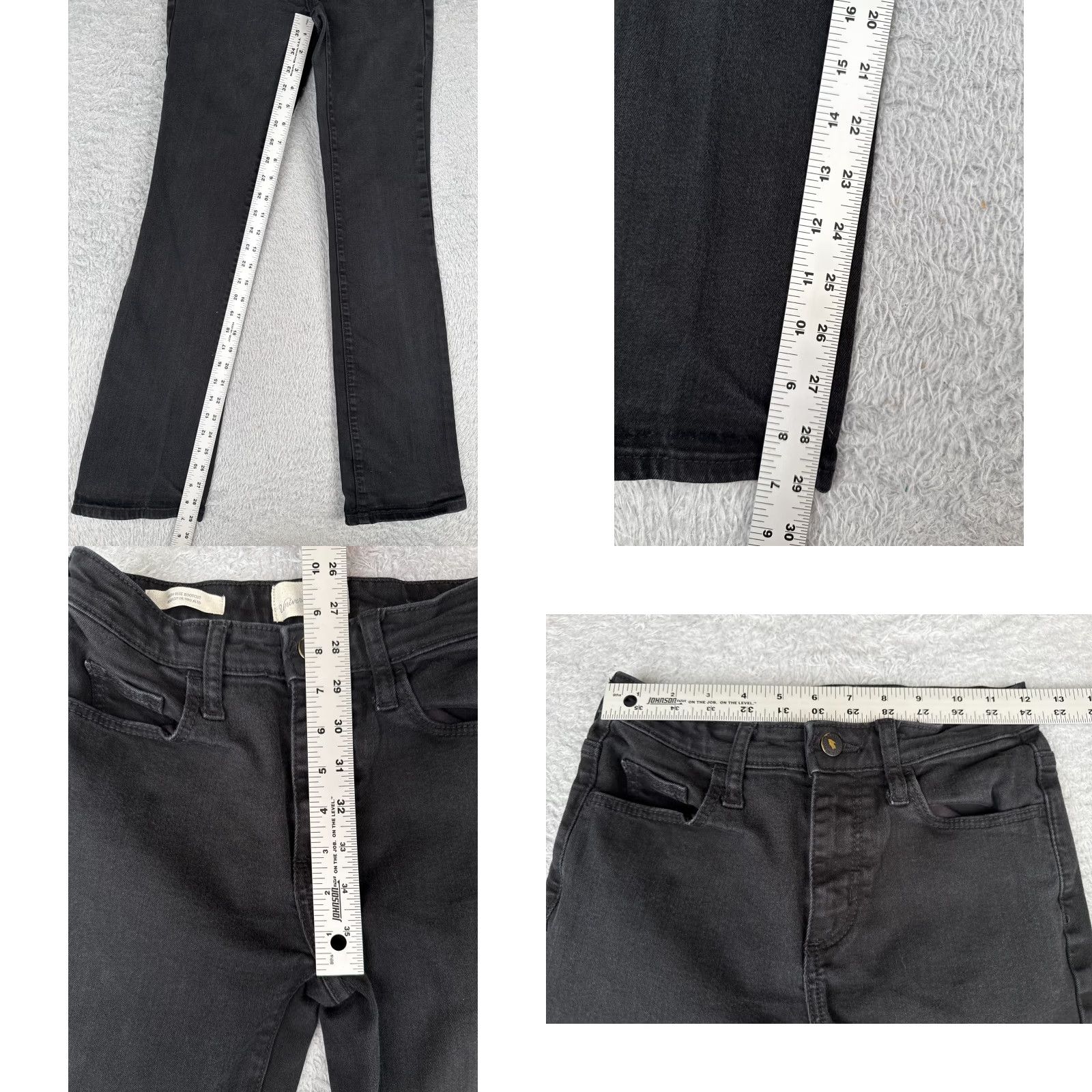 Vintage Universal Thread Jeans Women 00 Black Denim Bootcut Jeans Mid Rise 5-Pocket Cotton Cotton 24x29 Black Women Jeans 00 Regular Size 24" / US 00 / IT 34 - 8 Thumbnail