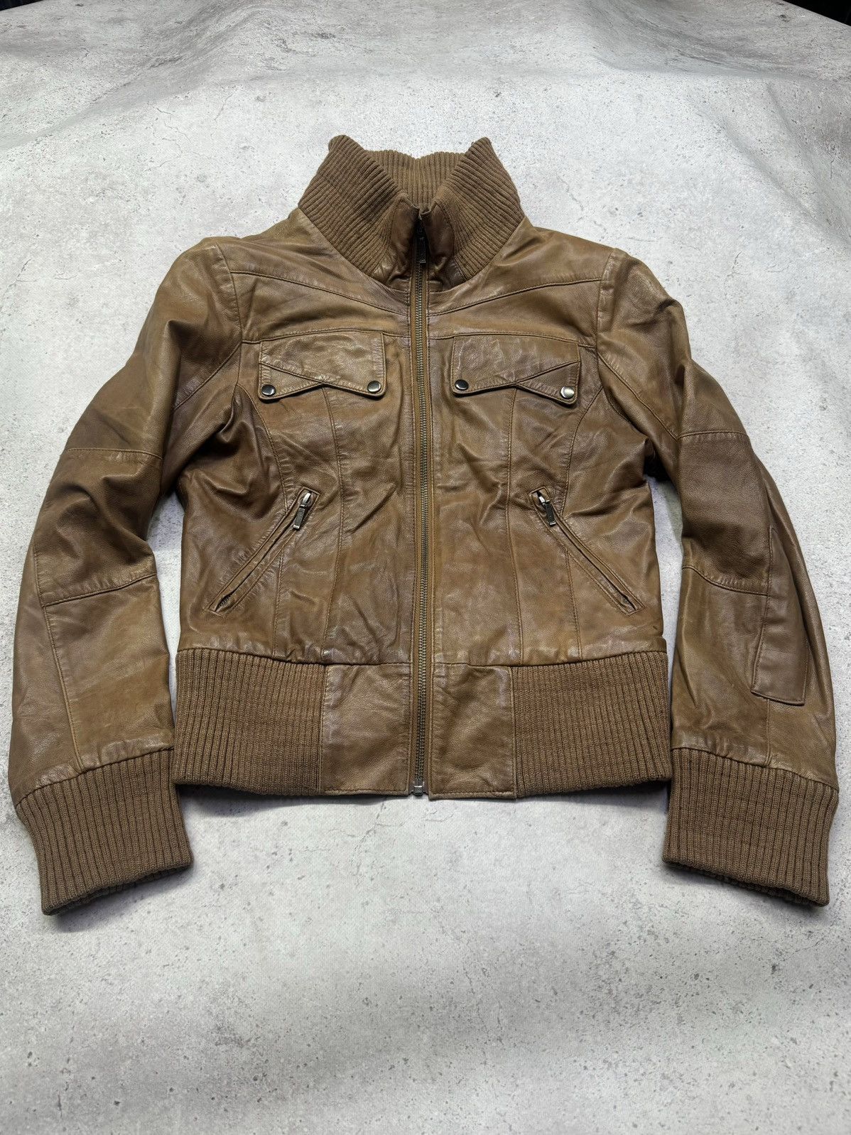 Issey Miyake Vintage 00s Soft Leather Bomber Jacket Size US S / EU 44-46 / 1 - 1 Thumbnail